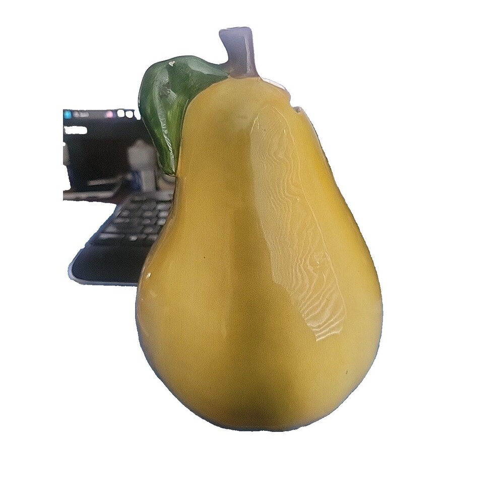 Vintage Ceramic Pear Bank 8" tall No Plug, small flea bite - Picture 2 of 11